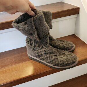 Ugg Lattice Cardy knit gray boots women's in size 5